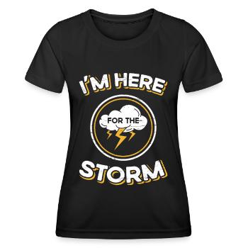 Storm Chasing Je suis là pour la tempête - T-shirt sport Femme - noir - Devant - AI Model Female 172 light (172cm)