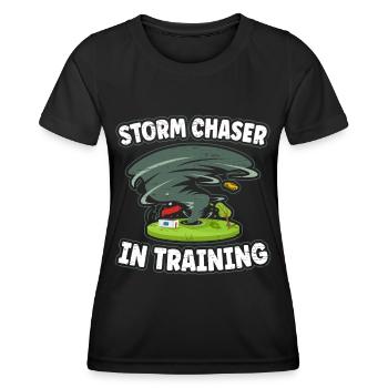 Storm Chasing Storm Chaser à l’entraînement - T-shirt sport Femme - noir - Devant - AI Model Female 172 light (172cm)