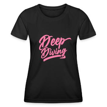 Deep Diving Diver Deep Diver Scuba - Women's Functional T-Shirt - black - Front - AI Model Female 172 light (172cm)