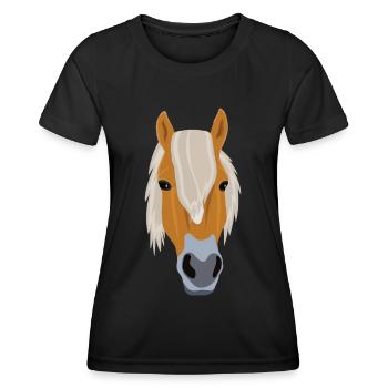Haflinger Head Riding Poney Cadeau - T-shirt sport Femme - noir - Devant - AI Model Female 172 light (172cm)