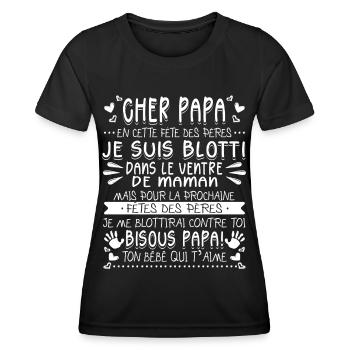 Futur Papa Fête Des Pères Futur Père - T-shirt sport Femme - noir - Devant - AI Model Female 172 light (172cm)