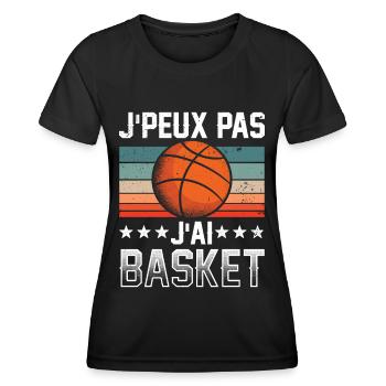 Joueur de Basket Basketball Basketteuse Basketeur - T-shirt sport Femme - noir - Devant - AI Model Female 172 light (172cm)