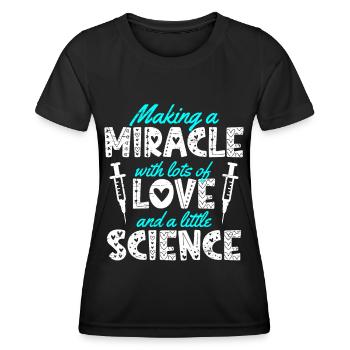 Maman FIV faire un miracle avec amour et science - T-shirt sport Femme - noir - Devant - AI Model Female 172 light (172cm)