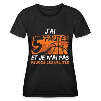 Joueur de Basket Basketteuse Basketball Basketteur - T-shirt sport Femme - noir - Devant - AI Model Female 172 light (172cm)