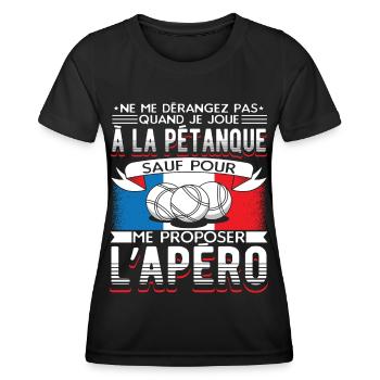 Pétanque Humour Boccia Homme Petanque - T-shirt sport Femme - noir - Devant - AI Model Female 172 light (172cm)