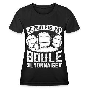 boule lyonnaise cadeaux Joueur De Boule Lyonnaise - T-shirt sport Femme - noir - Devant - AI Model Female 172 light (172cm)