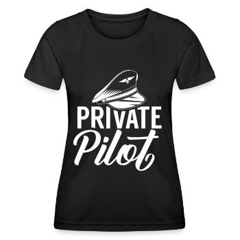 Private Pilot Airplane Pilot Pilot - Women's Functional T-Shirt - black - Front - AI Model Female 172 light (172cm)