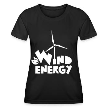 Windenergie Windkraftanlage Windkraft Windrad - Frauen Funktions-T-Shirt - Schwarz - Vorne - AI Model Female 172 light (172cm)