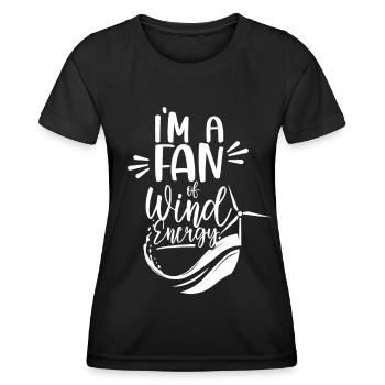 Ich Bin Ein Fan Der Windenergie Windkraft Windrad - Frauen Funktions-T-Shirt - Schwarz - Vorne - AI Model Female 172 light (172cm)