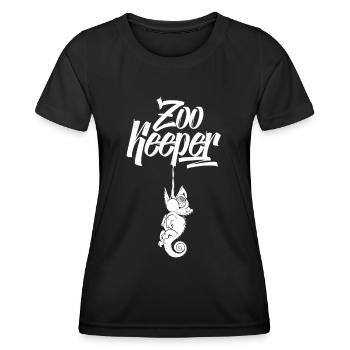 Profession de gardien de zoo Zoo Gardien de zoo - T-shirt sport Femme - noir - Devant - AI Model Female 172 light (172cm)