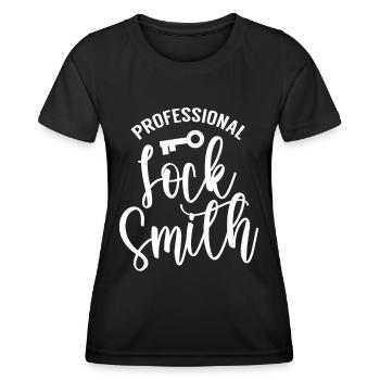 Serrurier professionnel serrurier - T-shirt sport Femme - noir - Devant - AI Model Female 172 light (172cm)