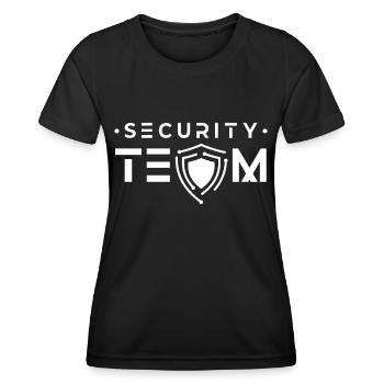 Équipe de sécurité Équipe de sécurité Videur de sécurité - T-shirt sport Femme - noir - Devant - AI Model Female 172 light (172cm)