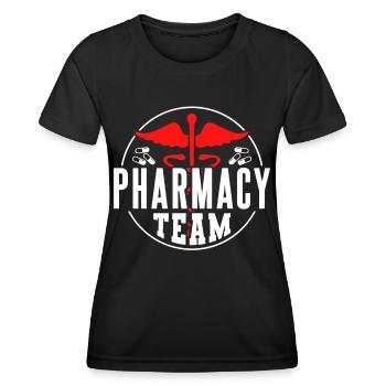 Pharmacies Équipe Pharmacie Pharmacien Pharmacien - T-shirt sport Femme - noir - Devant - AI Model Female 172 light (172cm)