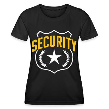 Videur de sécurité Garde de sécurité - T-shirt sport Femme - noir - Devant - AI Model Female 172 light (172cm)
