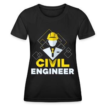 Civil Engineer Civil Engineering Student Profession - Women's Functional T-Shirt - black - Front - AI Model Female 172 light (172cm)