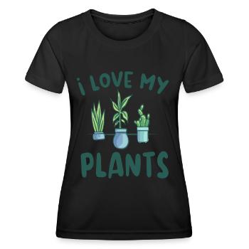 J’adore mes plantes jardinière plante - T-shirt sport Femme - noir - Devant - AI Model Female 172 light (172cm)