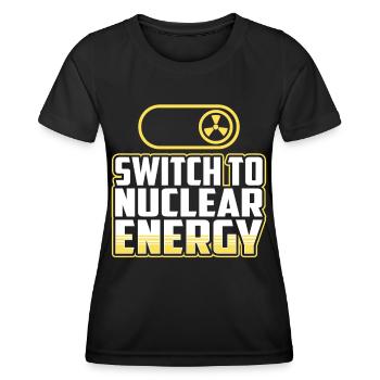 Transition énergétique vers le nucléaire Énergie nucléaire Énergie nucléaire - T-shirt sport Femme - noir - Devant - AI Model Female 172 light (172cm)