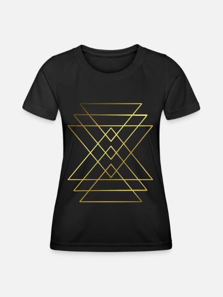 Grafik - grafisches Muster - Frauen Funktions-T-Shirt - Schwarz