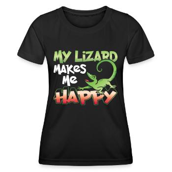 Mon lézard me rend heureux lézard lézard lézard lézard - T-shirt sport Femme - noir - Devant - AI Model Female 172 light (172cm)