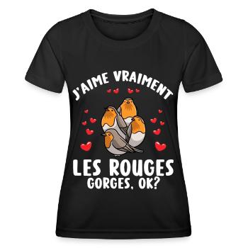 Robin Vertrauter Humorvogel - Frauen Funktions-T-Shirt - Schwarz - Vorne - AI Model Female 172 light (172cm)