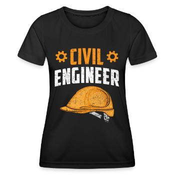Civil Engineer Profession Student Civil Engineering - Women's Functional T-Shirt - black - Front - AI Model Female 172 light (172cm)