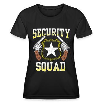 Sécurité de l’équipe de sécurité Sécurité Bouncer - T-shirt sport Femme - noir - Devant - AI Model Female 172 light (172cm)