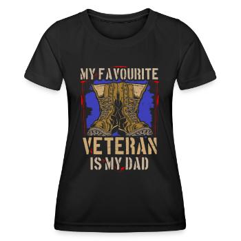 My favorite veteran is my father military - Women's Functional T-Shirt - black - Front - AI Model Female 172 light (172cm)