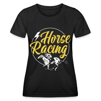 Courses de chevaux Jockey Hippodrome - T-shirt sport Femme - noir - Devant - AI Model Female 172 light (172cm)