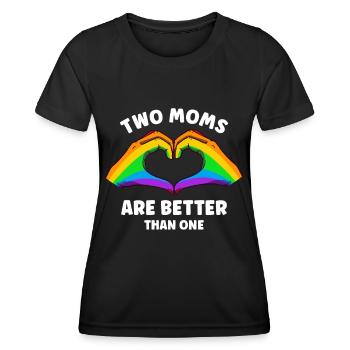 LGBTQ Regenbogen Gay Pride Mom - Frauen Funktions-T-Shirt - Schwarz - Vorne - AI Model Female 172 light (172cm)