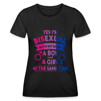 LGBTQ Pride Month Bisexuell - Frauen Funktions-T-Shirt - Schwarz - Vorne - AI Model Female 172 light (172cm)