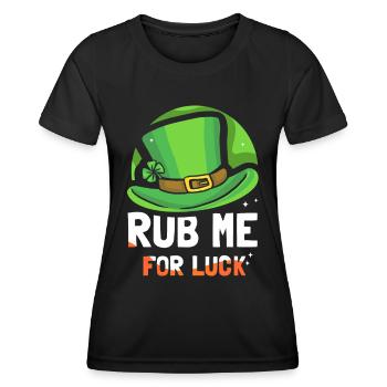 Reibe Mich Für Glück Ire Gälisch Irland Irisch - Frauen Funktions-T-Shirt - Schwarz - Vorne - AI Model Female 172 light (172cm)