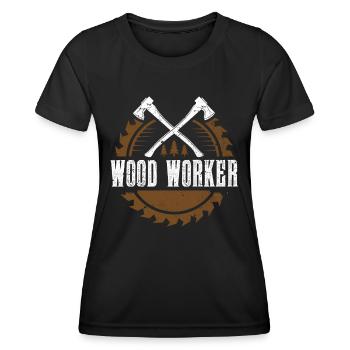Menuisiers Menuiserie Menuiseries Menuisiers - T-shirt sport Femme - noir - Devant - AI Model Female 172 light (172cm)