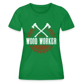 Menuisiers Menuiserie Menuiseries Menuisiers - T-shirt sport Femme - vert - Devant - AI Model Female 172 dark (172cm)