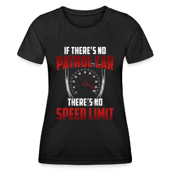 Sans voitures de patrouille Pas de limite de vitesse excès de vitesse pelouse - T-shirt sport Femme - noir - Devant - AI Model Female 172 light (172cm)