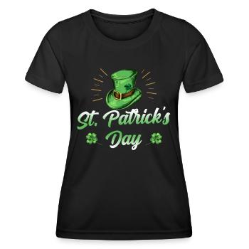 St Patrick's Day Irisch St. Patricks Day Irland - Frauen Funktions-T-Shirt - Schwarz - Vorne - AI Model Female 172 light (172cm)