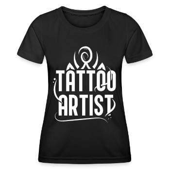 Tattoo Artist Tattoo Studio Tattoo Tattoo - Women's Functional T-Shirt - black - Front - AI Model Female 172 light (172cm)