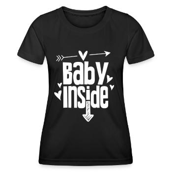 Baby Inside Baby Inside Announcement Pregnant - Women's Functional T-Shirt - black - Front - AI Model Female 172 light (172cm)