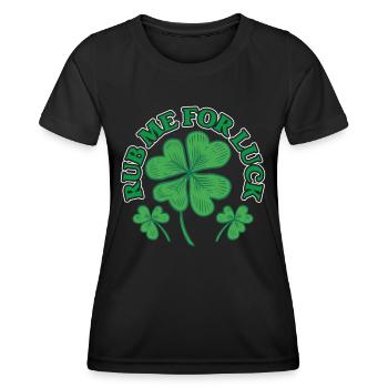 Reib Mich Für Glück Irland Ire Gälisch Irisch - Frauen Funktions-T-Shirt - Schwarz - Vorne - AI Model Female 172 light (172cm)