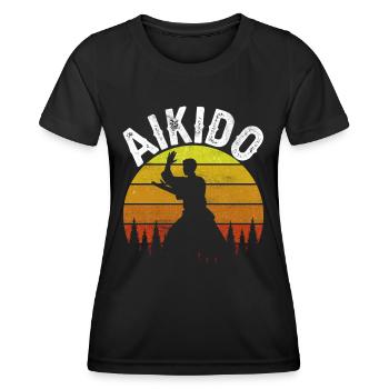 Aikido Martial Arts Fighter Martial Arts Lovers - Women's Functional T-Shirt - black - Front - AI Model Female 172 light (172cm)