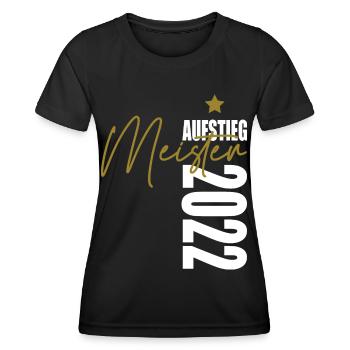 Meister 2022 Aufstiegstrikot Aufstieg 22 - Frauen Funktions-T-Shirt - Schwarz - Vorne - AI Model Female 172 light (172cm)