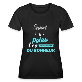 potes les ingrédients du bonheur Concert - T-shirt sport Femme - noir - Devant - AI Model Female 172 light (172cm)