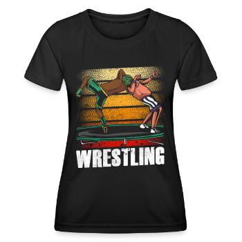 Lutte Lutte Lutte Lutte Lutte Wrestling Wrestling - T-shirt sport Femme - noir - Devant - AI Model Female 172 light (172cm)