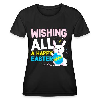 Ich Wünsche Allen Ein Frohes Osterfest Ostern - Frauen Funktions-T-Shirt - Schwarz - Vorne - AI Model Female 172 light (172cm)