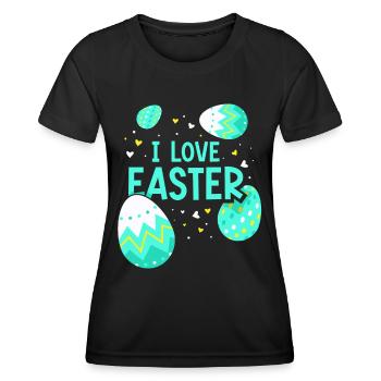 Ich Liebe Ostern Osterfest Osterei Osterhase - Frauen Funktions-T-Shirt - Schwarz - Vorne - AI Model Female 172 light (172cm)