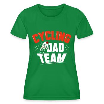 Cycling Papa Team Fahhrad Cyclist Father Daddy - Women's Functional T-Shirt - kelly green - Front - AI Model Female 172 dark (172cm)