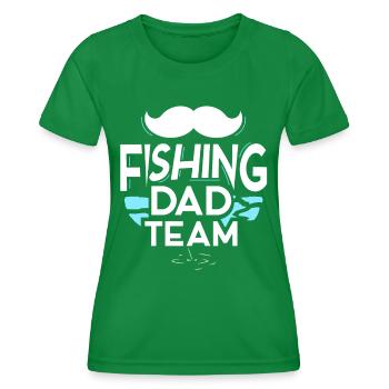 Fishing Papa Team Angler Daddy Father Day Father - Women's Functional T-Shirt - kelly green - Front - AI Model Female 172 dark (172cm)