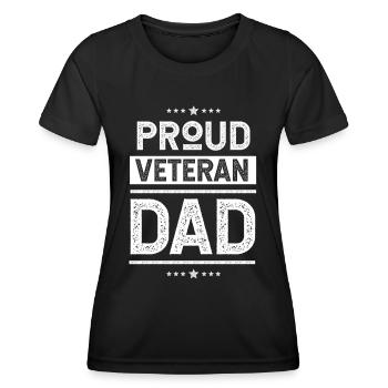 Stolzer Veteran Vater Vater Tag Papa Sprüche Papi - Frauen Funktions-T-Shirt - Schwarz - Vorne - AI Model Female 172 light (172cm)