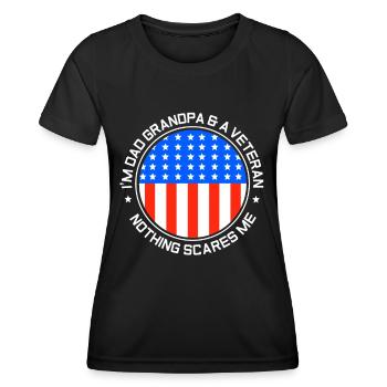 Je suis papa, grand-père et vétéran Dictons papa papa - T-shirt sport Femme - noir - Devant - AI Model Female 172 light (172cm)