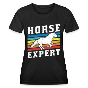 Pferde Fachmann Reiterhof Reiter Pferd Reiten - Frauen Funktions-T-Shirt - Schwarz - Vorne - AI Model Female 172 light (172cm)