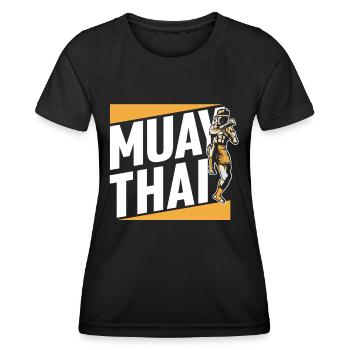 Muay Thai Arts Martiaux Arts Martiaux Combattant - T-shirt sport Femme - noir - Devant - AI Model Female 172 light (172cm)